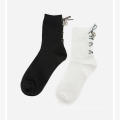 New Designs Tie ribbon Solid Color Soft Medium High Women Socks